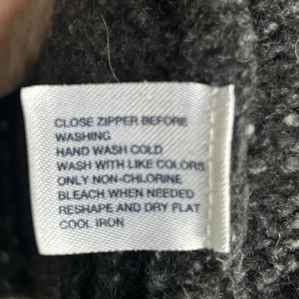 GAP Men's Rugged Gray Marl Lambswool 1/4 Zip Henley Sweater Size XL Unisex